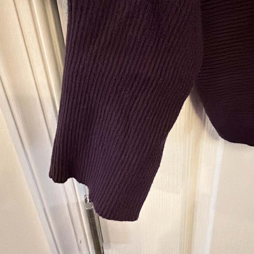 Philosophy Women's Sweater 2X Deep Purple Ribbed Dolman Sleeve Knit Pullover - Picture 3 of 13